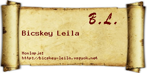 Bicskey Leila névjegykártya